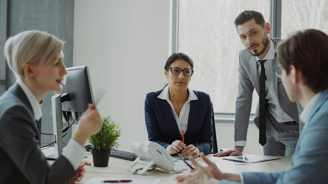 ambitious executive in meeting