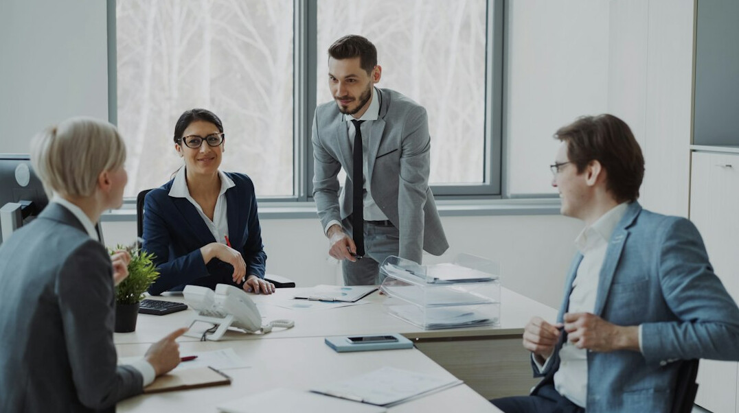 business leader giving presentation