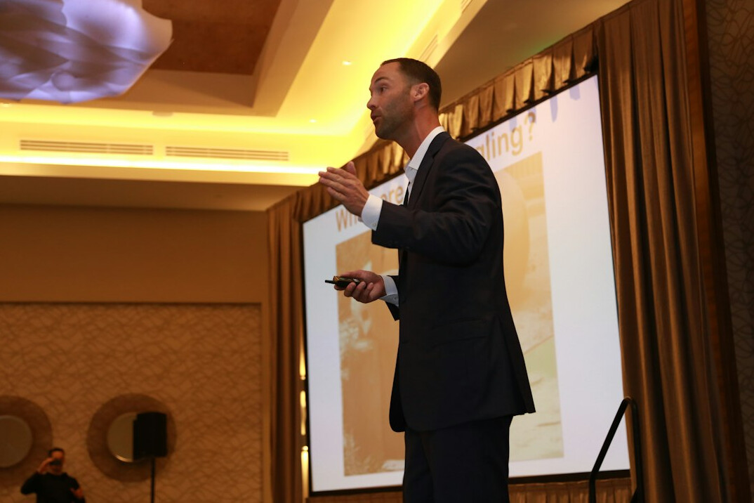 business leader giving presentation